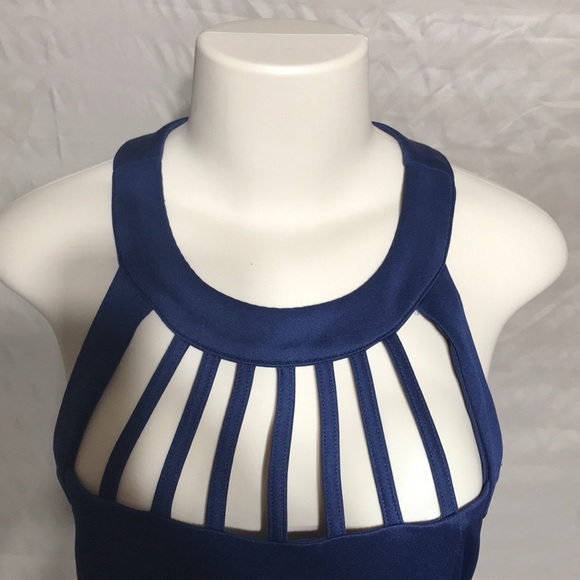 Trixxi Blue Lace Cage Sun Dress Dress Summer - Picture 7 of 8